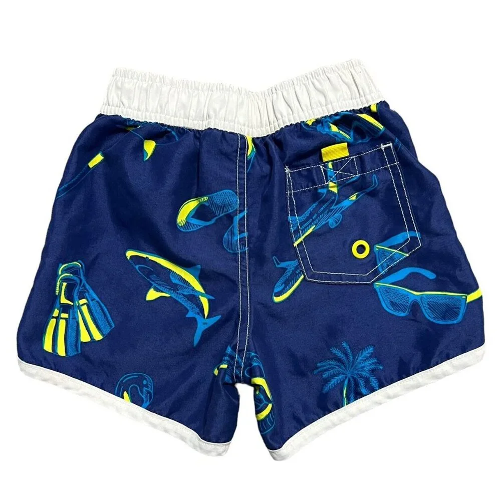 Mini Boden 3-4Y Shark Swim Trunks